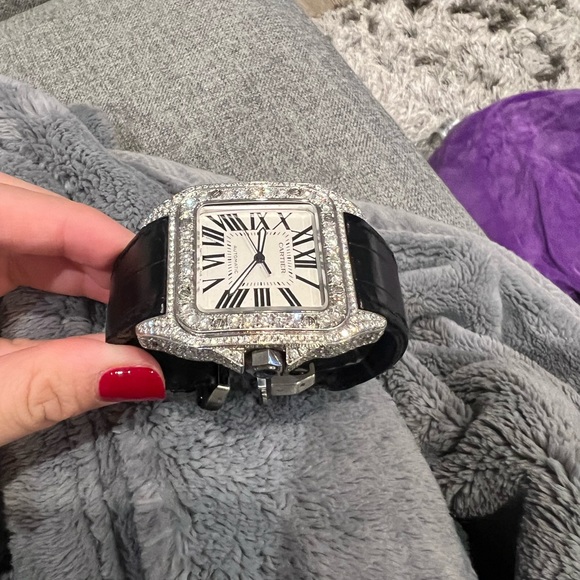 Cartier Santos 100 Diamond Watch - Picture 2 of 16